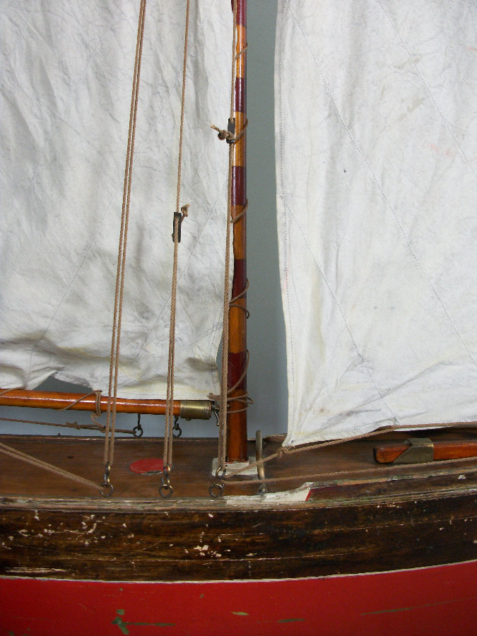  	Wooden Large Pond Yacht on stand